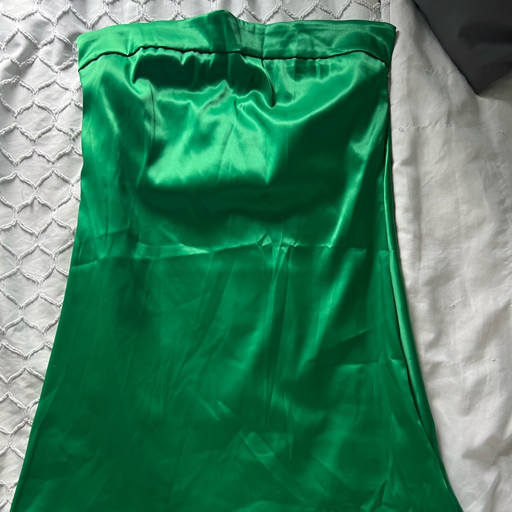 cute green strapless mini dress